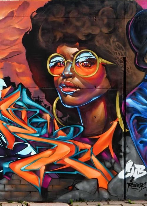 Graffiti urbano en Wiesbaden para inauguración de skatepark