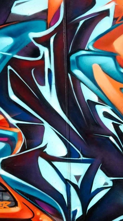 Graffiti urbano en Wiesbaden para inauguración de skatepark