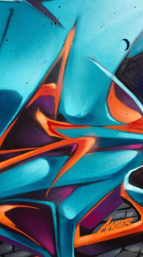 Graffiti urbano en Wiesbaden para inauguración de skatepark