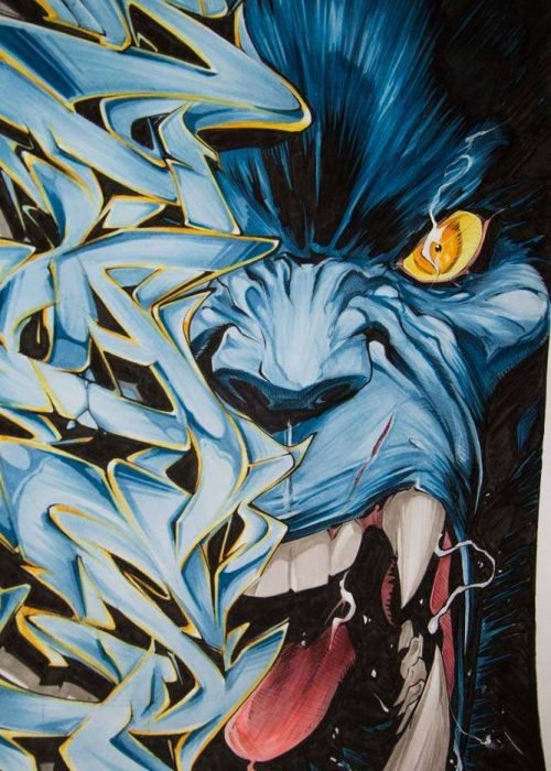 Ilustracion a color para comic de Bestia