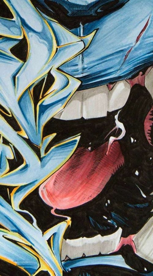 Ilustracion a color para comic de Bestia