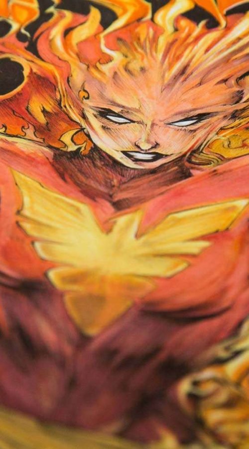 Ilustración personalizada cómic fenix xmen