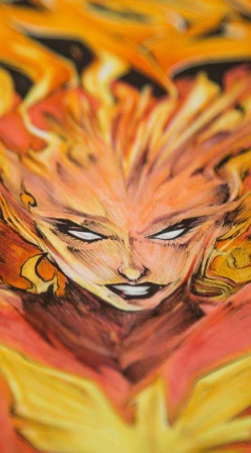Ilustración personalizada cómic fenix xmen