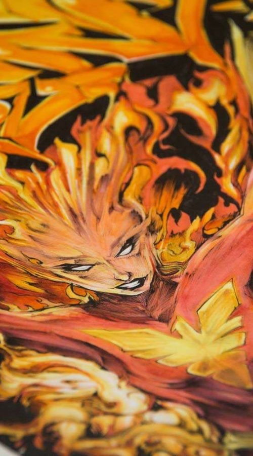 Ilustración personalizada cómic fenix xmen