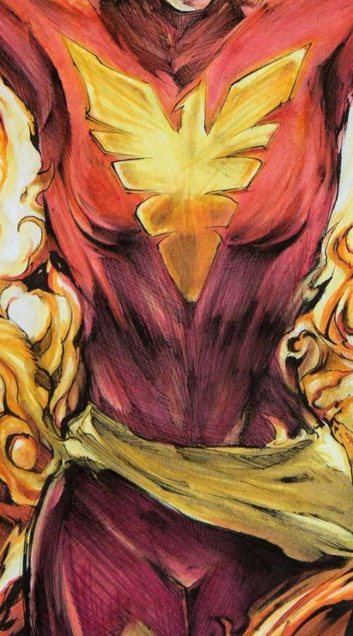 Ilustración personalizada cómic fenix xmen