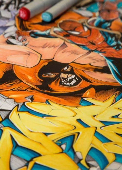 Ilustración personalizada cómic juggernaut xmen