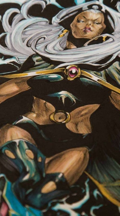 Ilustración personalizada cómic tormenta xmen