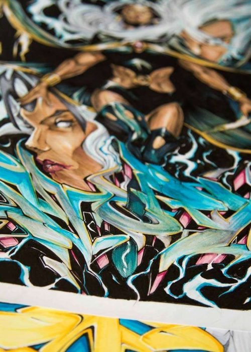 Ilustración personalizada cómic tormenta xmen