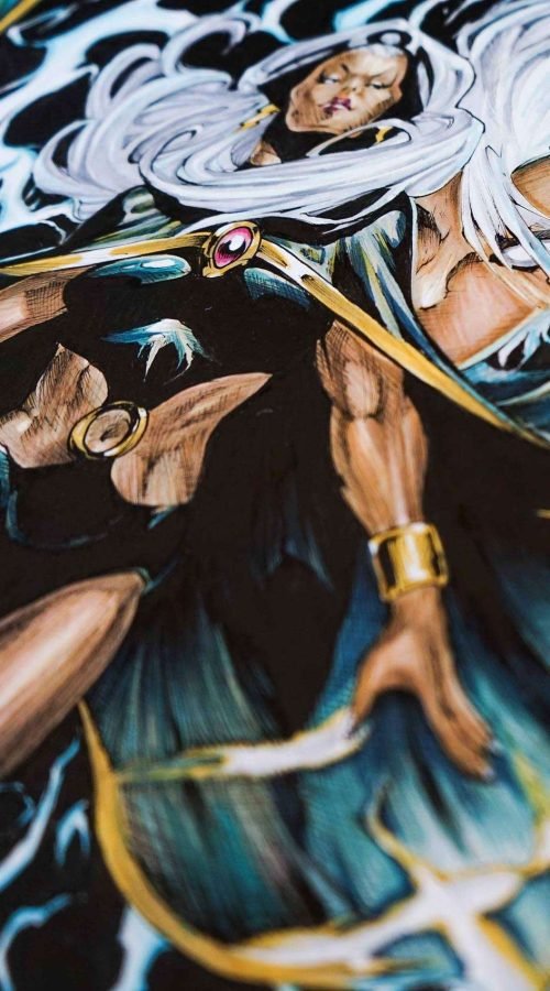 Ilustración personalizada cómic tormenta xmen