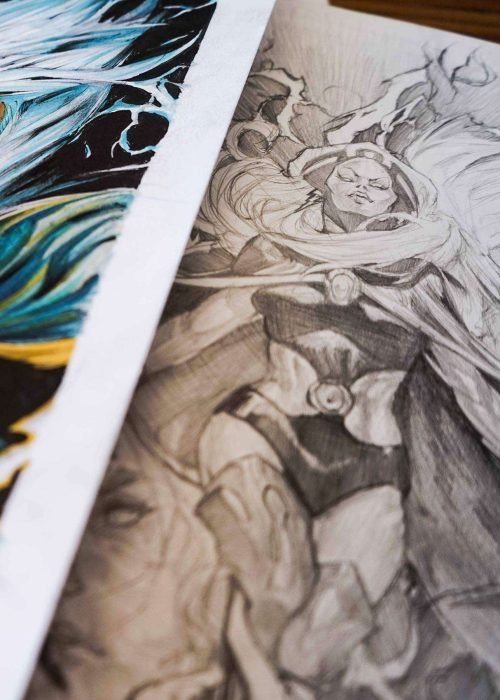 Ilustración personalizada cómic tormenta xmen