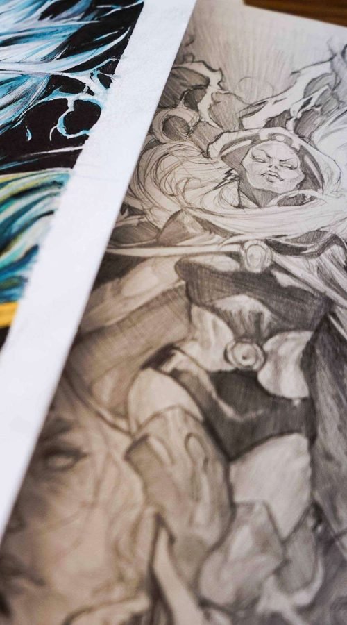 Ilustración personalizada cómic tormenta xmen