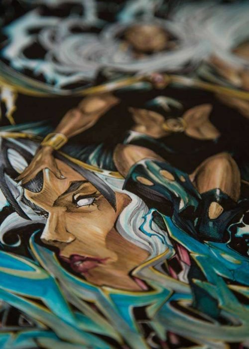 Ilustración personalizada cómic tormenta xmen