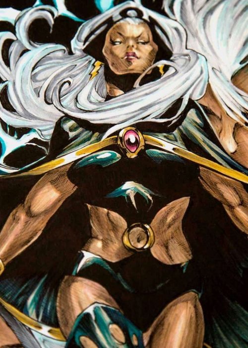 Ilustración personalizada cómic tormenta xmen