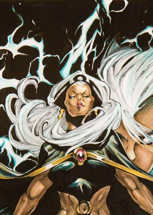 Ilustración personalizada cómic tormenta xmen