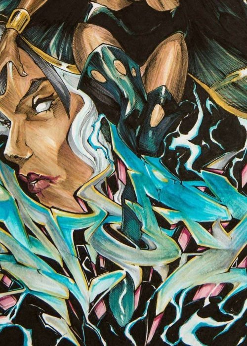 Ilustración personalizada cómic tormenta xmen