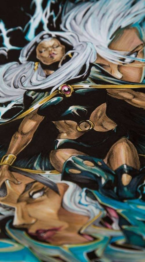 Ilustración personalizada cómic tormenta xmen