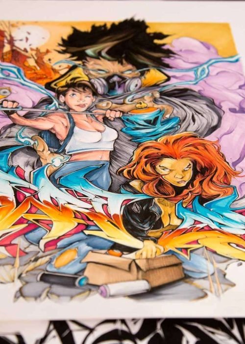 Ilustración graffiti a color hecha por encargo