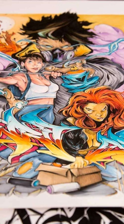 Ilustración graffiti a color hecha por encargo