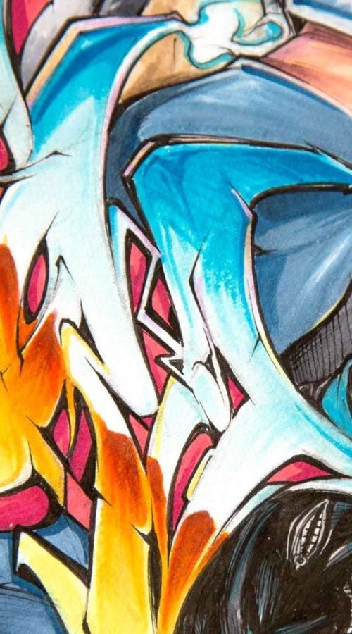 Ilustración graffiti a color hecha por encargo
