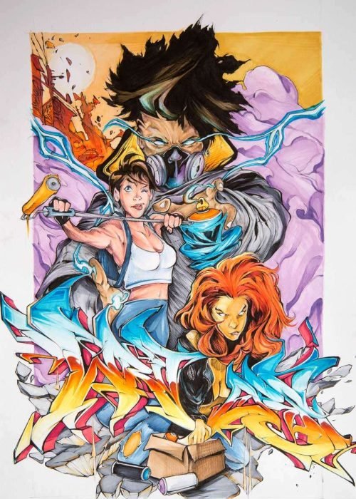 Ilustración graffiti a color hecha por encargo