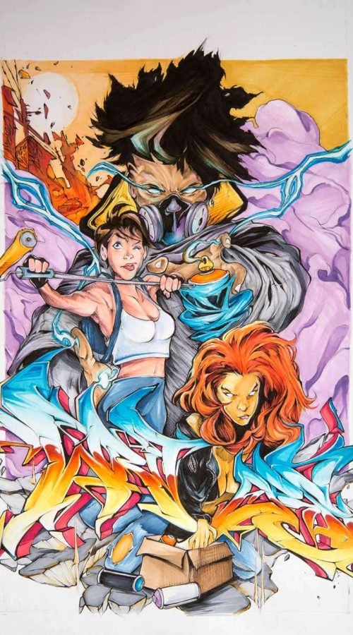 Ilustración graffiti a color hecha por encargo