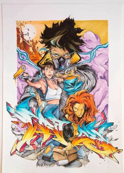 Ilustración graffiti a color hecha por encargo