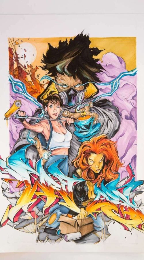 Ilustración graffiti a color hecha por encargo