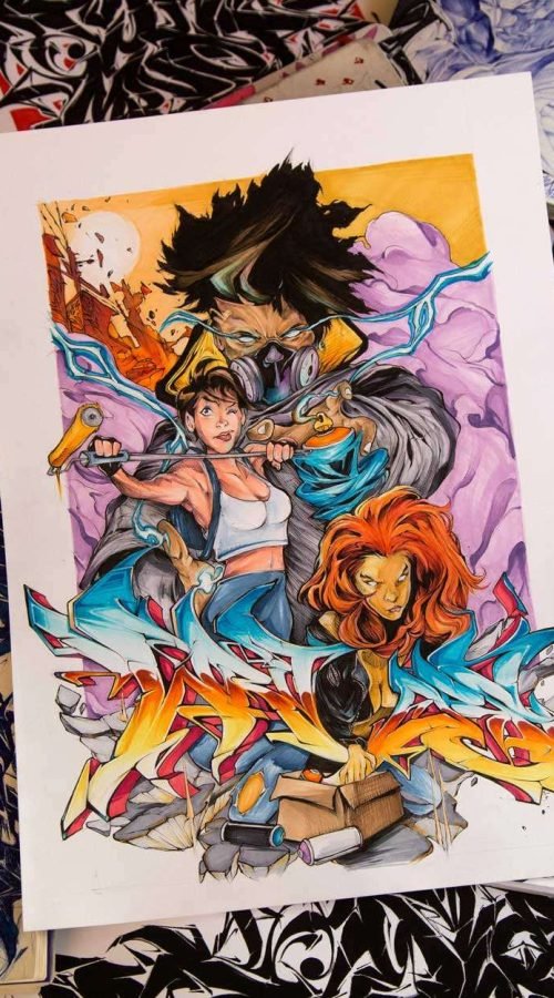 Ilustración graffiti a color hecha por encargo