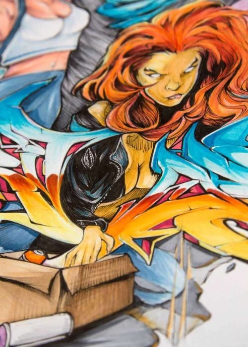 Ilustración graffiti a color hecha por encargo