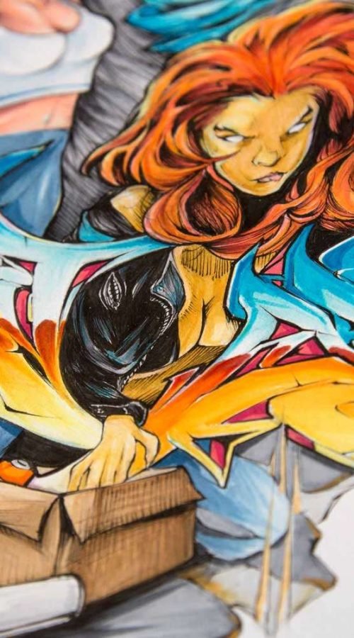 Ilustración graffiti a color hecha por encargo