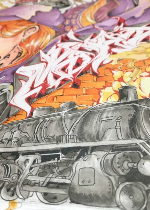 Diseño artístico estilo graffiti a todo color