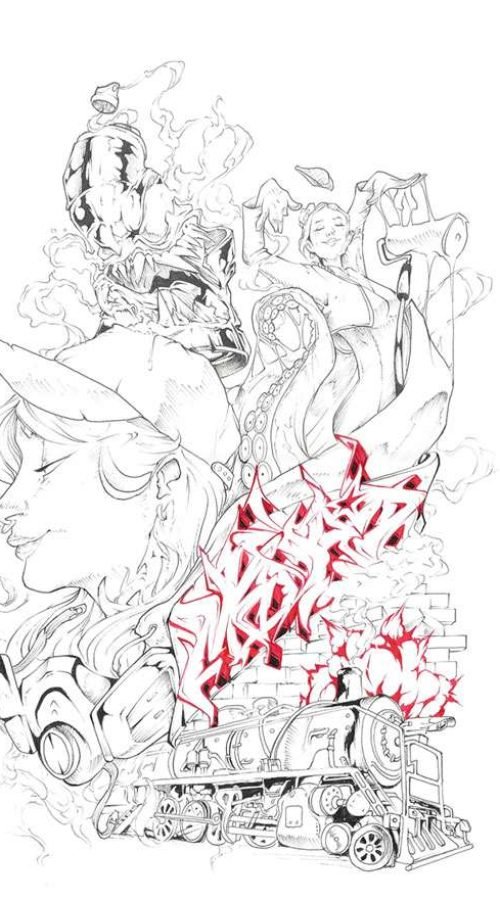 Diseño artístico estilo graffiti a todo color