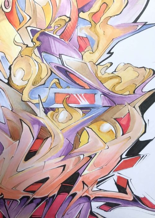 Ilustración estilo graffiti personalizada a color