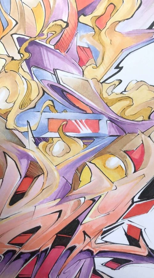 Ilustración estilo graffiti personalizada a color