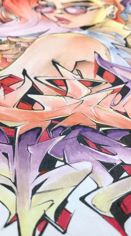 Ilustración estilo graffiti personalizada a color