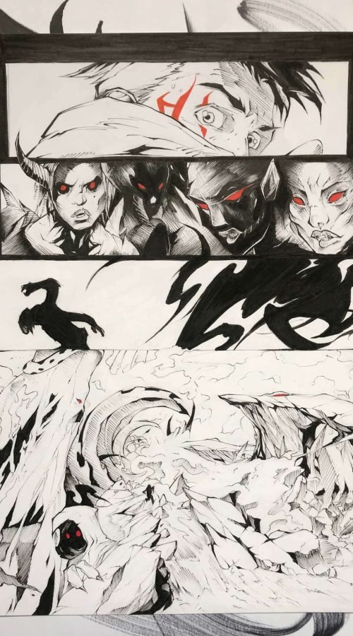 Ilustración fantástica a color hecha por encargo