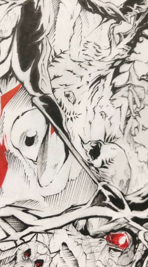 Ilustración fantástica a color hecha por encargo