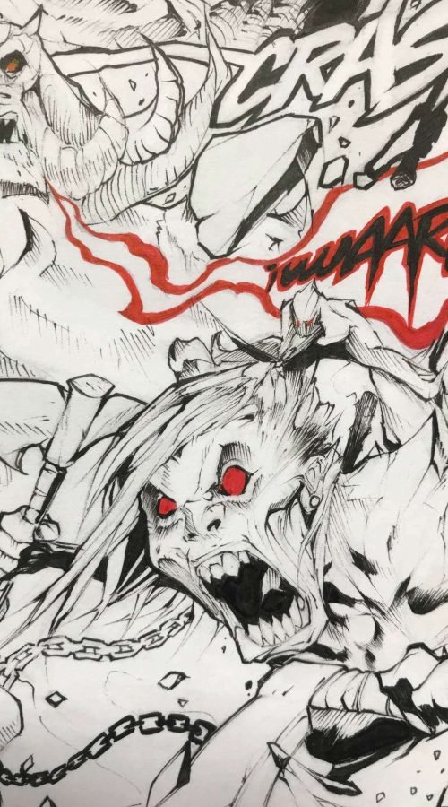 Ilustración fantástica a color hecha por encargo