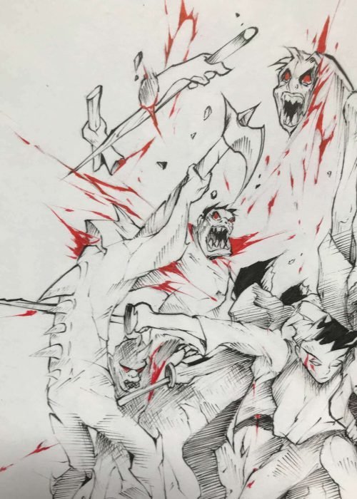 Ilustración fantástica a color hecha por encargo