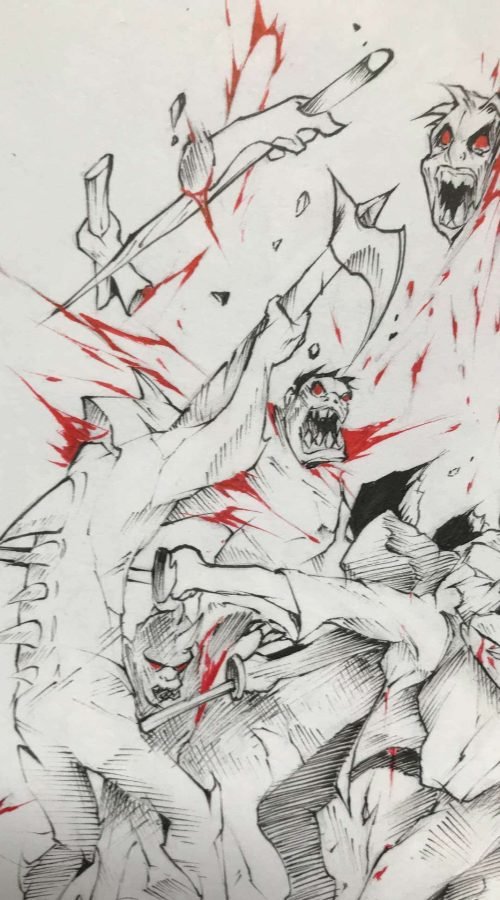 Ilustración fantástica a color hecha por encargo