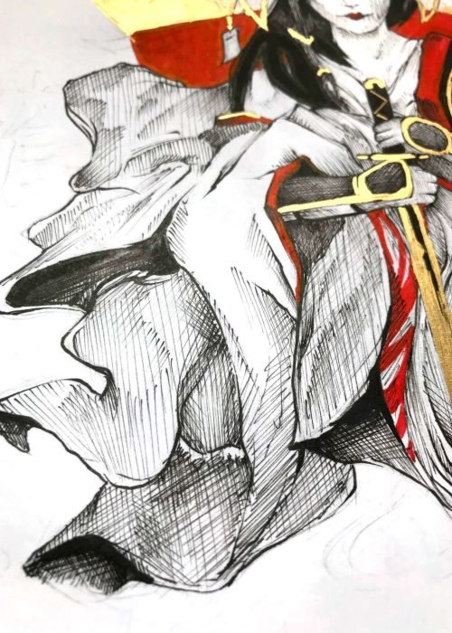 Ilustración de fantasía épica hecha por encargo