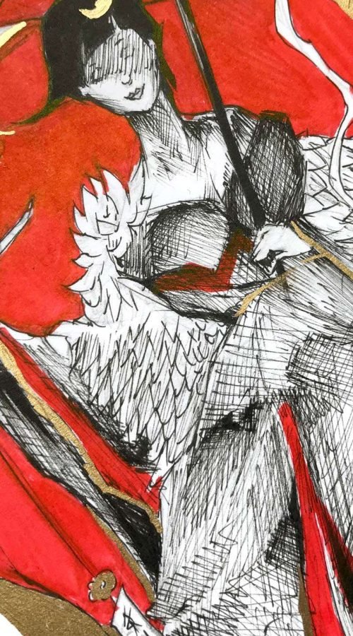 Ilustración de fantasía épica hecha por encargo