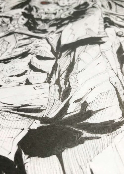 Diseño artístico estilo graffiti monocromo personalizado