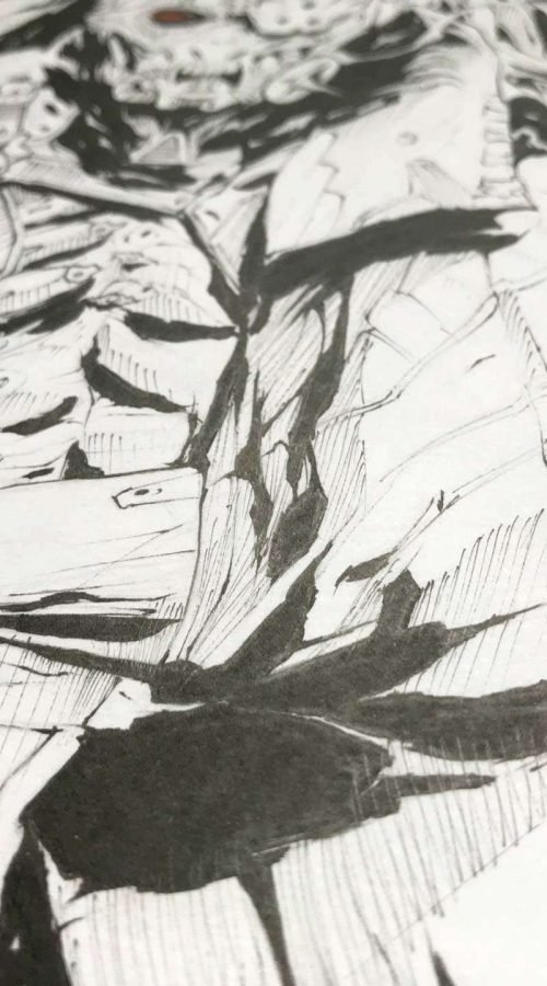 Diseño artístico estilo graffiti monocromo personalizado