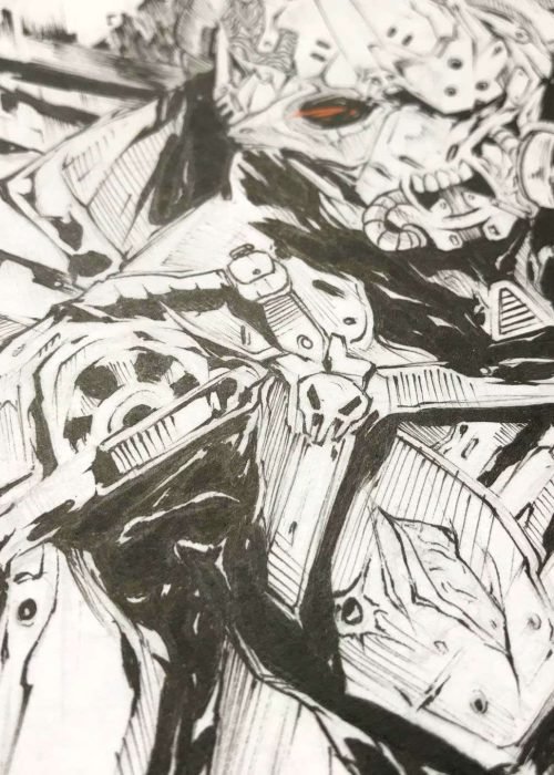 Diseño artístico estilo graffiti monocromo personalizado