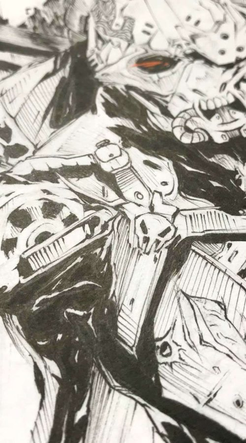 Diseño artístico estilo graffiti monocromo personalizado