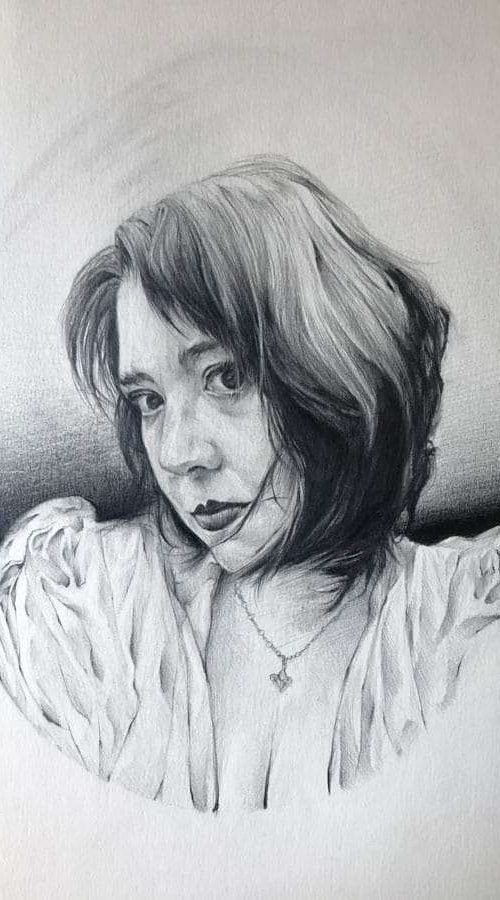 ilustracion retrato personalizado mujer asiatica