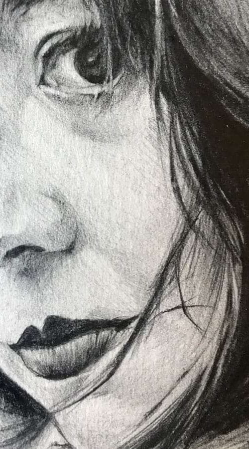 ilustracion retrato personalizado mujer asiatica