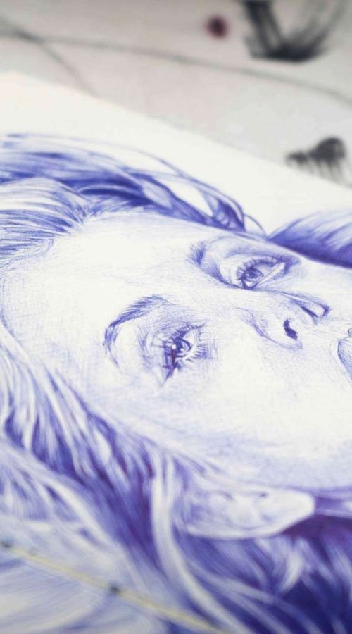 retrato a boligrafo