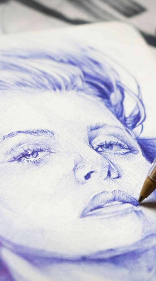 retrato a boligrafo